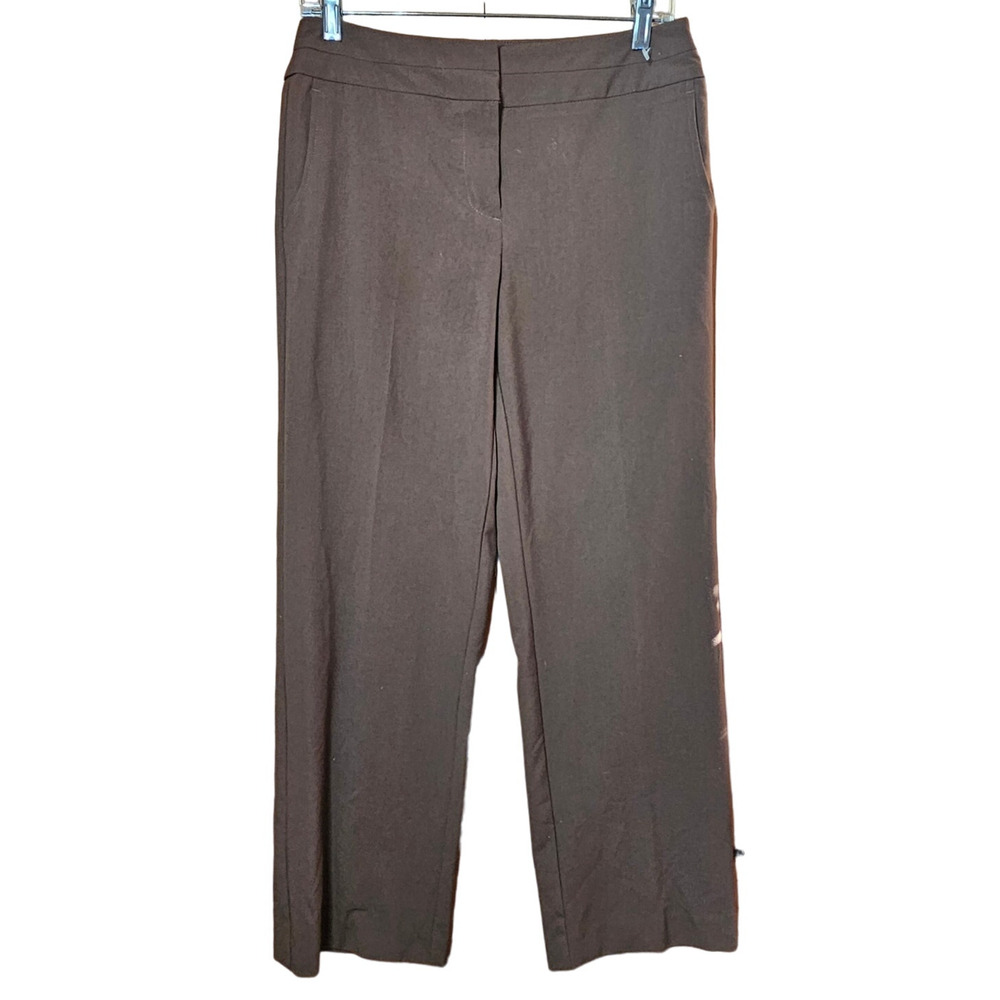 Brown Flat Front Dress Pants Size 6 Petite